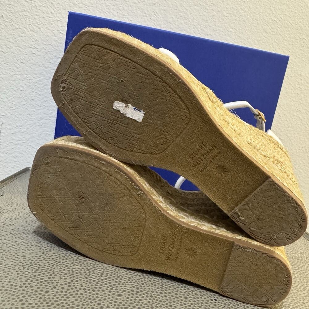 Stuart Weitzman Women's White Nudist Wedge Espadrille Sandal Shoes Size 6.5 - Picture 14 of 16
